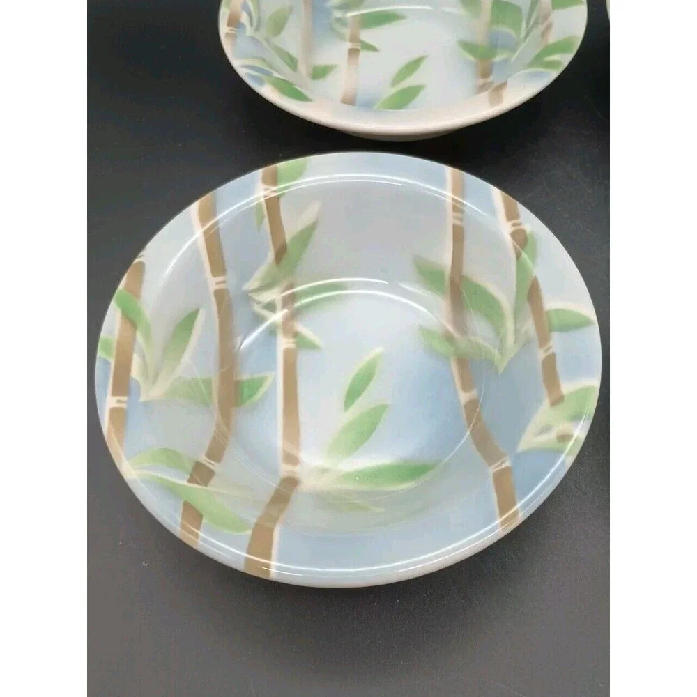 4 syracuse china bowls Airbrushed Bamboo USA 6